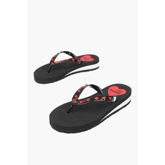 Moschino Shoes - LOVE PVC Flip-Flops EVA30 with Heart Motifs